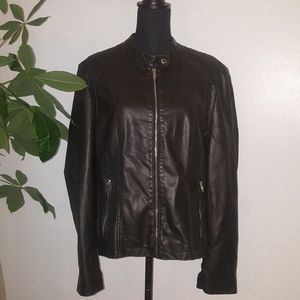 Black Rivet size XXL Vegan Leather Jacket
